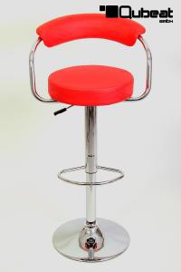 Designer Barstool  red height adjustable by gas lift action &#8211;