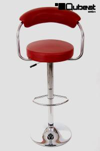 Designer Barstool wine-red height adjustable by gas lift action &#8211; "Sven"