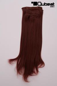 Dunkelrote Extensions aus Kanekalon 7-Teile