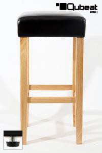 Edler Holzbarhocker Barhocker Holz braun Holzgestell Natur verstellbare Bodengleiter "Ben"