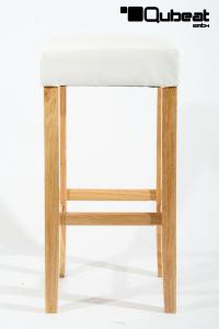 Edler Holzbarhocker Barhocker Holz wei Holzgestell Natur "Ben"