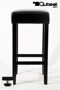 Edler Holzbarhocker braun Barhocker Holz Holzgestell Schwarz Bodengleiter verstellbar "Ben"