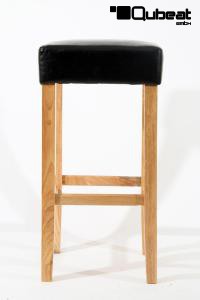 Edler Holzbarhocker schwarz Barhocker Holz Holzgestell Natur "Ben"