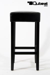 Edler Holzbarhocker schwarz Holzgestell Schwarz "Ben"