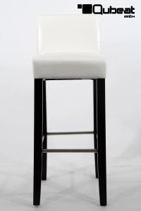 Edler Holzbarhocker wei Holzgestell B-WARE Barhocker Holz Schwarz mit Lehne "Chris"