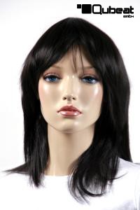 Elegant, black wig with fashionable cut
