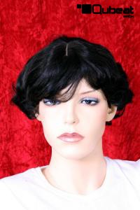 Elegante schwarze Kurzhaarpercke aus Kanekalon