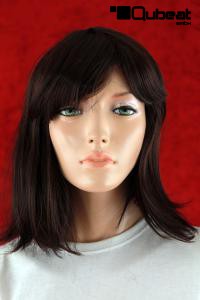 Fashionable, medium long wig in brown