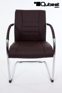 Freischwinger Kunstleder braun gepolstert, chrome -"Chicago"