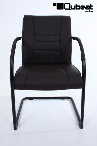 Freischwinger Kunstleder braun gepolstert, schwarz B-WARE - "Chicago"