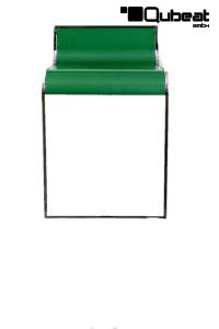 Grüner Barhocker Sitz aus Kunststoff mit Design Chromfußstütze