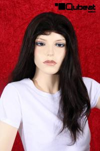 Handgekn�pfte, schwarzbraune Indian Remy Hair-Per�cke f�r Damen