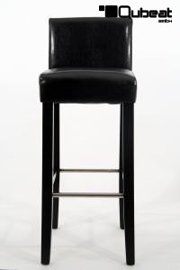 Holzbarhocker schwarz Holzgestell B-WARE Barhocker Holz Schwarz mit Lehne "Chris"