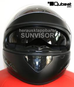 Integral Helmet, Motorcycle Helmet, Sunvisor - Dull Black, Size S