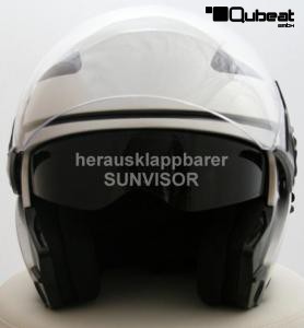 Jet Helmet, Motorcycle Helmet, Sunvisor - Silver, Size M