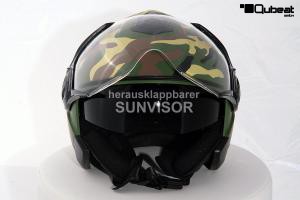 Jethelm tarn tarnfarbe Motorradhelm Sonnenblende - camouflage Gr. M