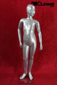 Kinder - Schaufensterpuppe weiblich, silber