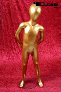 Kinder-Schaufensterpuppe in glnzendem gold, faceless
