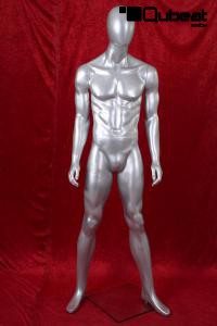 Mnnliche Schaufensterfigur faceless silber