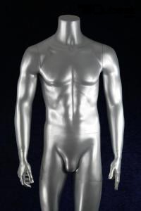 mnnliche Schaufensterpuppe, headless, silber