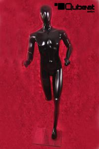 Mnnliche Schaufensterpuppe Jogger Sportler schwarz glnzend Schaufensterfigur