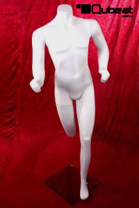 Mnnliche Schaufensterpuppe Jogger Sportler wei matt kopflos Schaufensterfigur