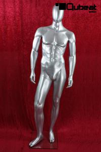 Mnnliche Schaufensterpuppe silber gesichtslos