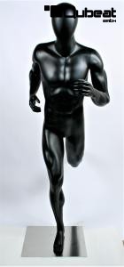 Mnnliche Schaufensterpuppe, Sportlich, faceless, schwarz matt