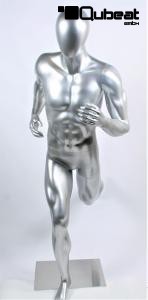 Mnnliche Schaufensterpuppe, Sportlich, faceless, silber