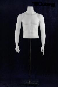 Mnnlicher Torso headless white mat mit Armen