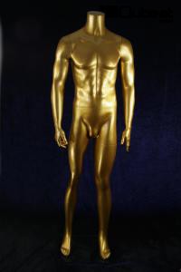 Male mannequin, headless, gold