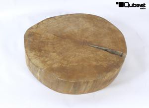 Massivholzplatte 10 cm Echtholz, Baumkante  40-50 cm, gelt, Made in Germany Unikat