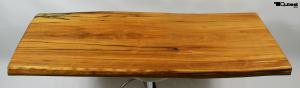 Massivholzplatte 132 cm Echtholz Baumkante gelt Made in Germany Unikat