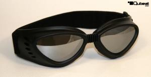Motorcycle Goggles Black, Mirrored Lenses