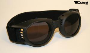 Motorcycle Goggles Classic, Black with Smoke Tinted Lenses