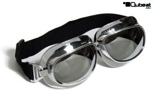 Motorcycle Goggles Classic, Silver Lenses