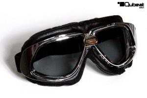 Motorradbrille Classic, schwarz mit Smoke-getnten Glsern