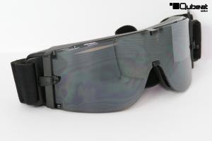 Motorradbrille Fliegerbrille Biker Oldtimer schwarz mit verspiegelten Glsern