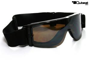 Motorradbrille schwarz, getnte "smoke" Glser