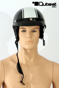 Motorradhelm Halbschale schwarz wei Gr. L
