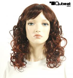 Red brown long hair wig, curls
