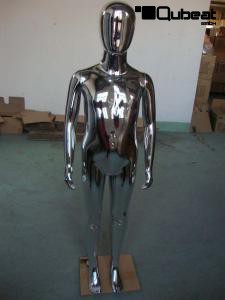 Schaufensterpuppe Kinder Schaufensterfigur Kind Chrom verchromt gesichtslos PE Plastik