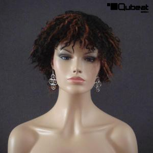 Schwarz / Braune Kurzhaarpercke mit Locken