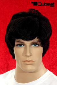 Schwarze Kurzhaarpercke mit Locken fr Mnner