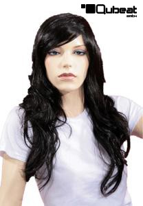 Schwarze Langhaar- Percke mit Locken