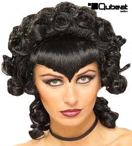 Schwarze Percke mit Locken