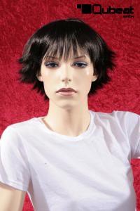 Short artificial hair wig black