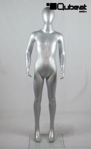 Silberne Kinderschaufensterpuppe, faceless