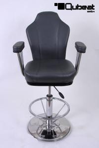 Stool for casinos, grey, Auto-return gas spring "Atlantic City"