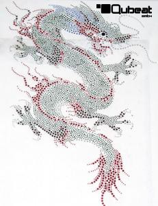 Strassmotiv Strass Hotfix Drachen 32x49cm Bgelbild Applikation Strasssteine fr Kleidung